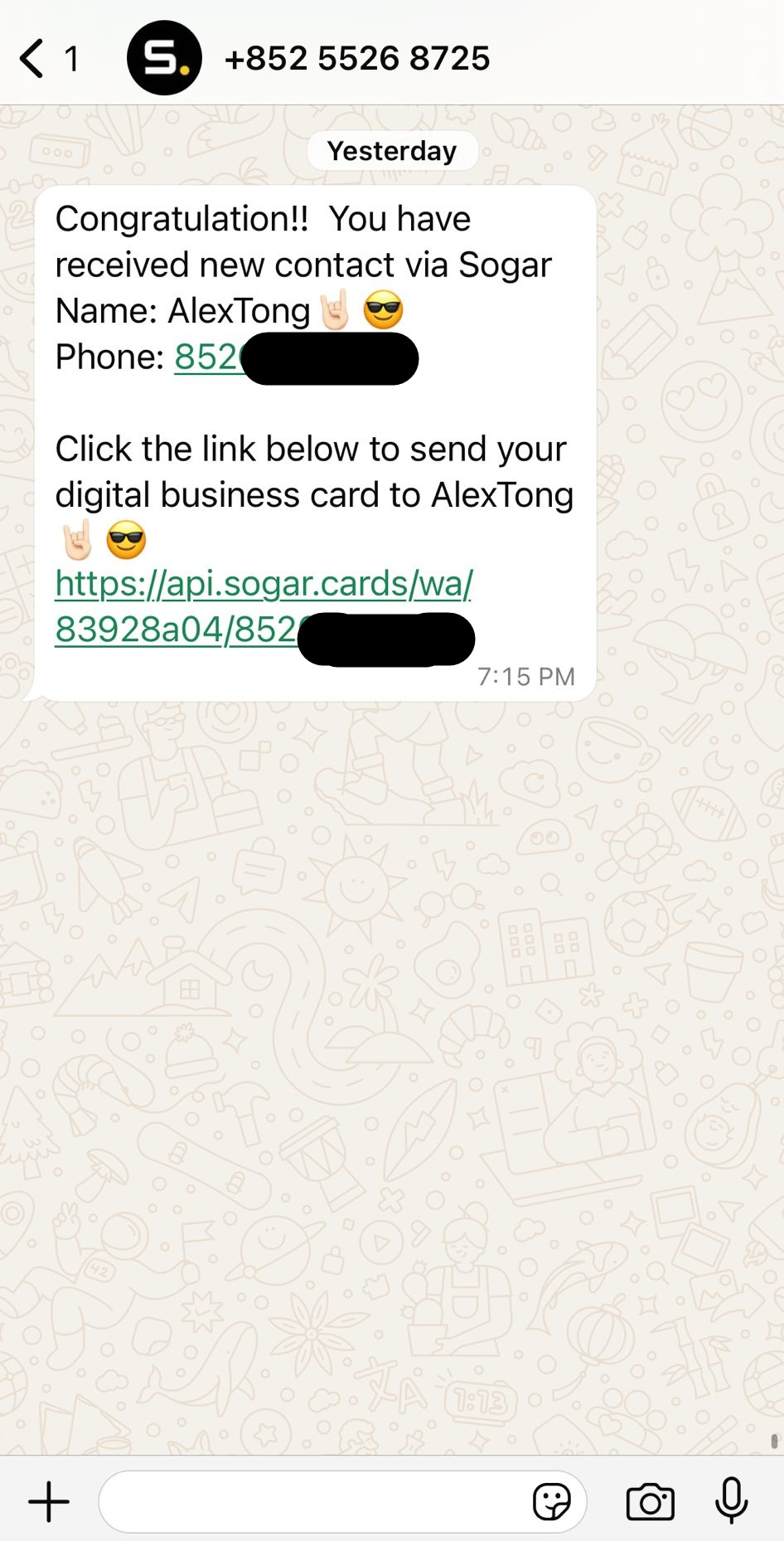 WhatsApp message